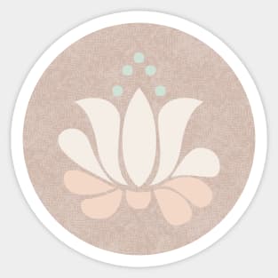 serene lotus floral in ivory cream on dusty rose Sticker